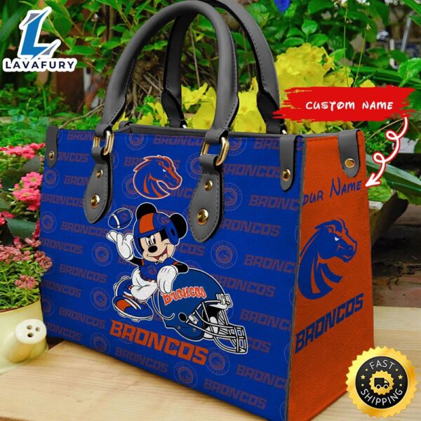 NCAA Boise State Broncos Mickey Women Leather Hand Bag