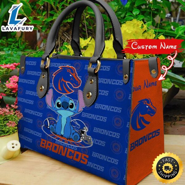 NCAA Boise State Broncos Stitch Women Leather Hand Bag