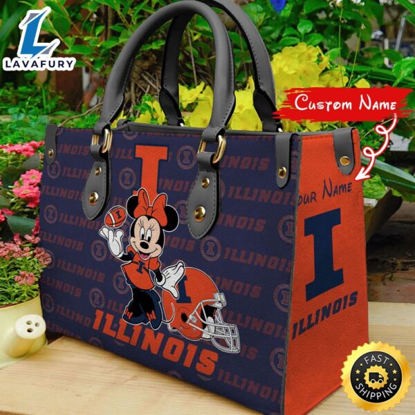 NCAA Illinois Fighting Illini Minnie Women Leather Hand Bag