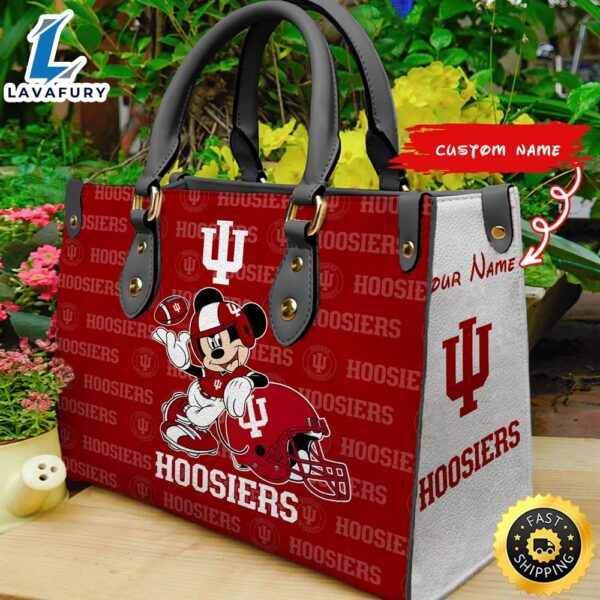NCAA Indiana Hoosiers Mickey Women Leather Hand Bag
