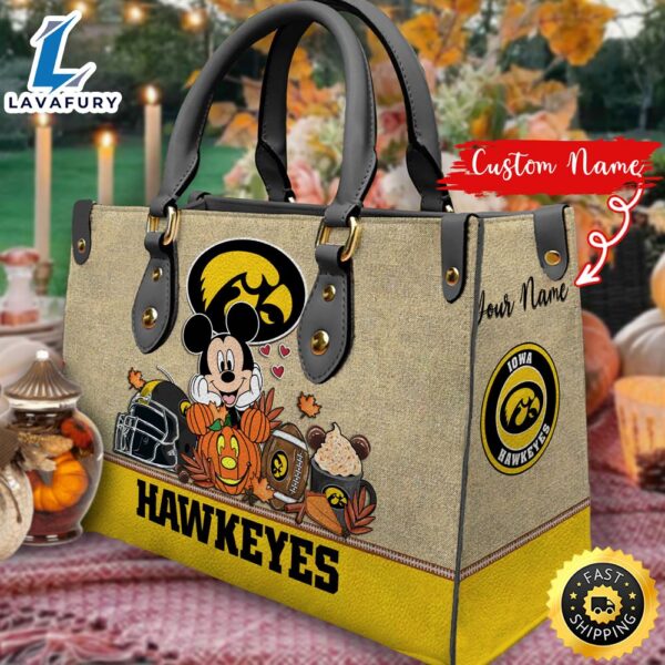 NCAA Iowa Hawkeyes Mickey Autumn Women Leather Hand Bag