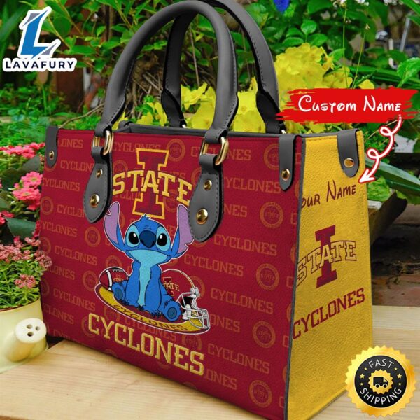 NCAA Iowa State Cyclones Stitch Women Leather Hand Bag