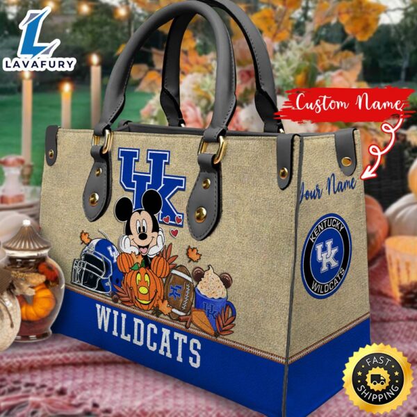 NCAA Kentucky Wildcats Mickey Autumn Women Leather Hand Bag