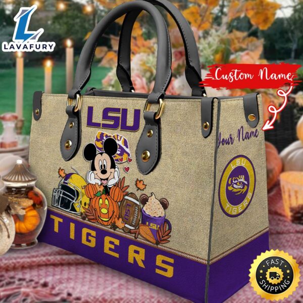 NCAA LSU Tigers Mickey Autumn Women Leather Hand Bag