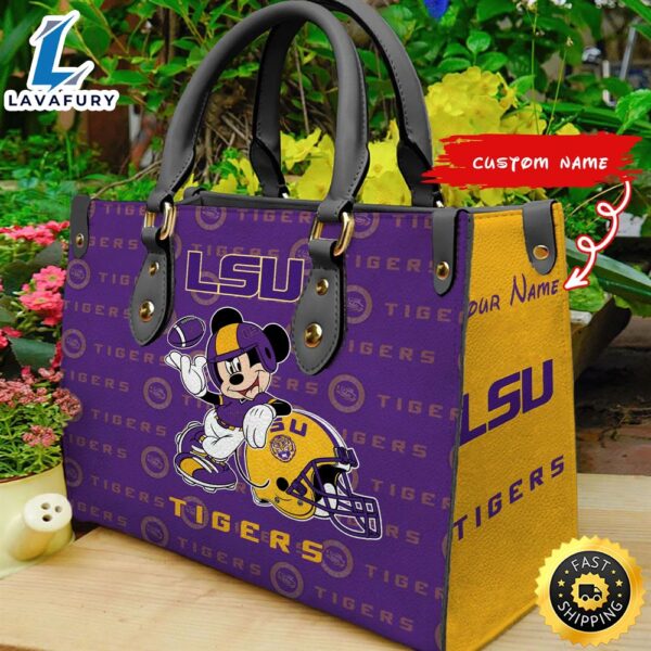 NCAA LSU Tigers Mickey Women Leather Hand Bag