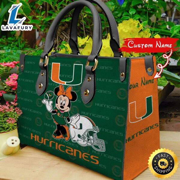 NCAA Miami Hurricanes Minnie Women Leather Hand Bag