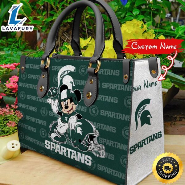 NCAA Michigan State Spartans Mickey Women Leather Hand Bag