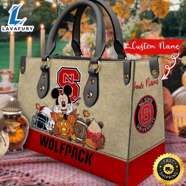 NCAA NC State Wolfpack Mickey Autumn Women Leather Hand Bag