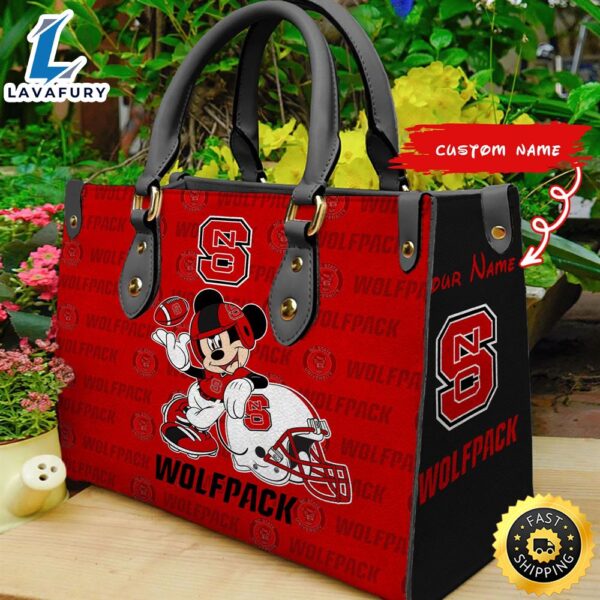 NCAA NC State Wolfpack Mickey Women Leather Hand Bag