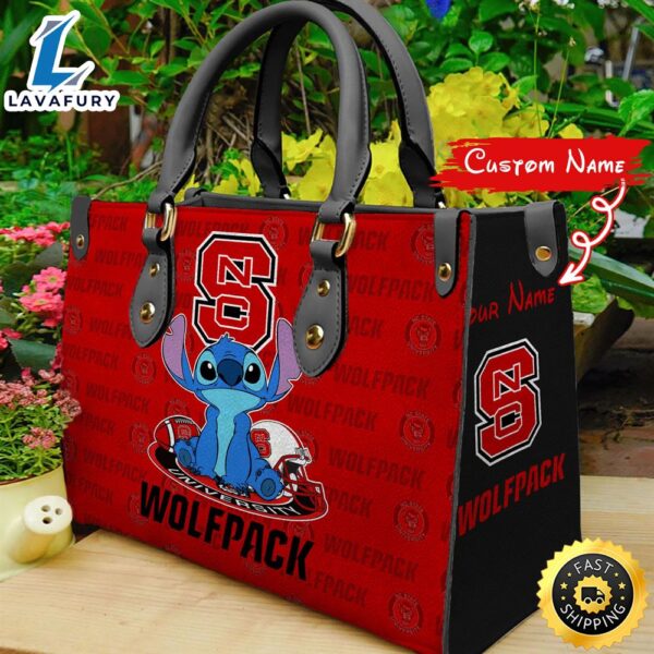 NCAA NC State Wolfpack Stitch Women Leather Hand Bag