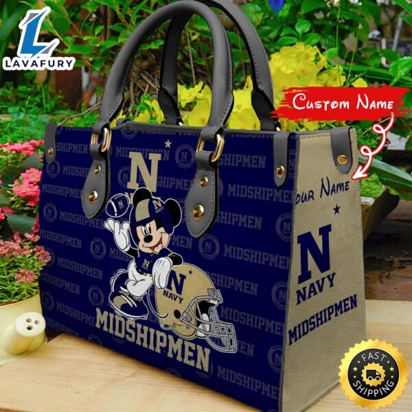 NCAA Navy Midshipmen Mickey Women Leather Hand Bag