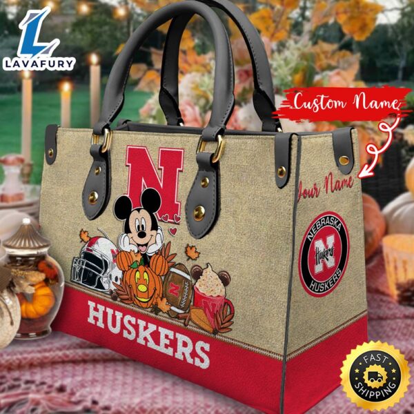 NCAA Nebraska Cornhuskers Mickey Autumn Women Leather Hand Bag
