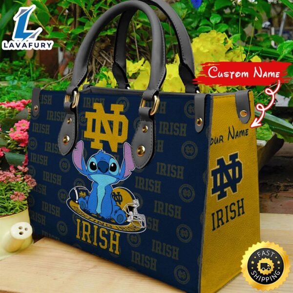 NCAA Notre Dame Fighting Irish Stitch Women Leather Hand Bag