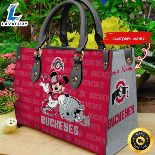 NCAA Ohio State Buckeyes Mickey Women Leather Hand Bag