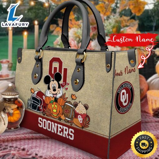 NCAA Oklahoma Sooners Mickey Autumn Women Leather Hand Bag