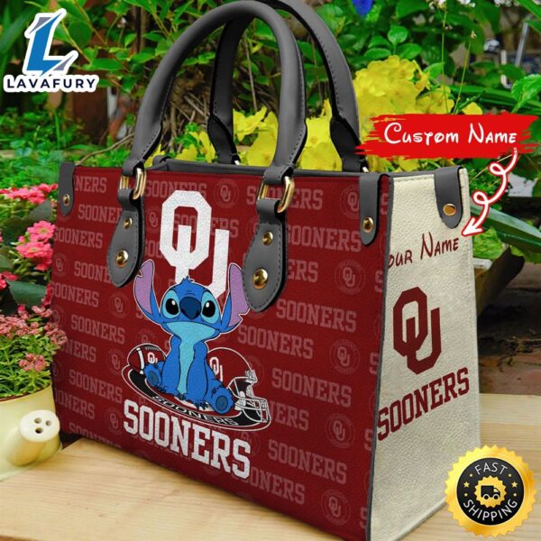 NCAA Oklahoma Sooners Stitch Women Leather Hand Bag