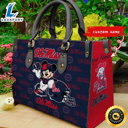 NCAA Ole Miss Rebels Mickey Women Leather Hand Bag