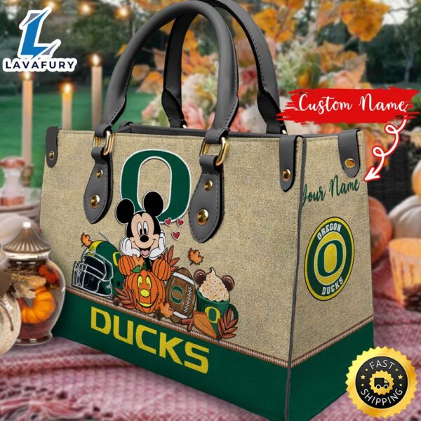 NCAA Oregon Ducks Mickey Autumn Women Leather Hand Bag