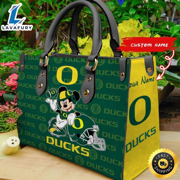 NCAA Oregon Ducks Mickey Women Leather Hand Bag