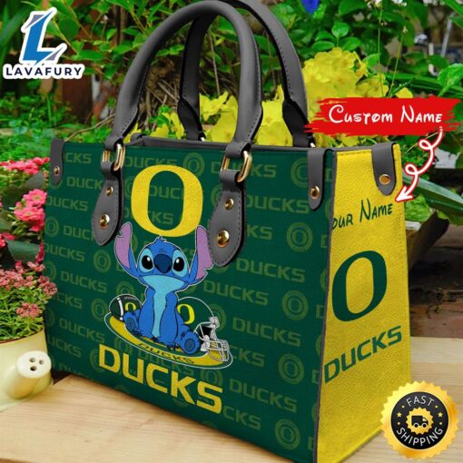 NCAA Oregon Ducks Stitch Women Leather Hand Bag