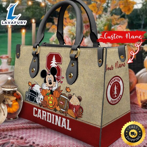 NCAA Stanford Cardinal Mickey Autumn Women Leather Hand Bag