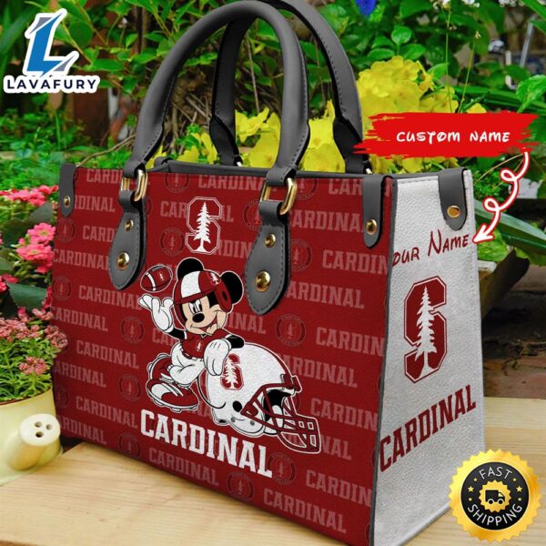 NCAA Stanford Cardinal Mickey Women Leather Hand Bag