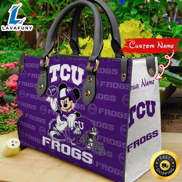 NCAA TCU Horned Frogs Mickey Women Leather Hand Bag