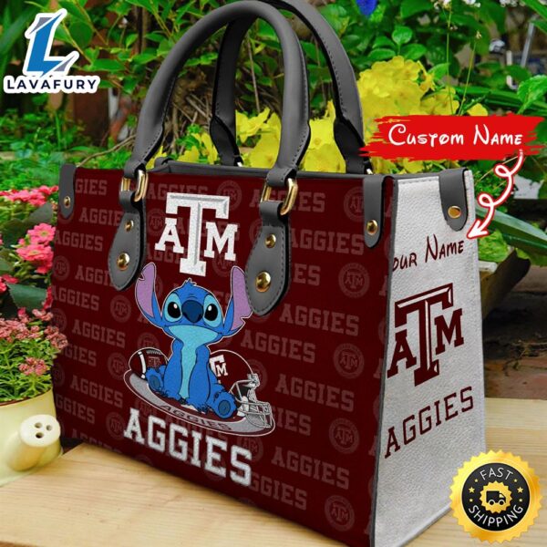 NCAA Texas A_M Aggies Stitch Women Leather Hand Bag