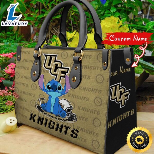 NCAA UCF Knights Stitch Women Leather Hand Bag