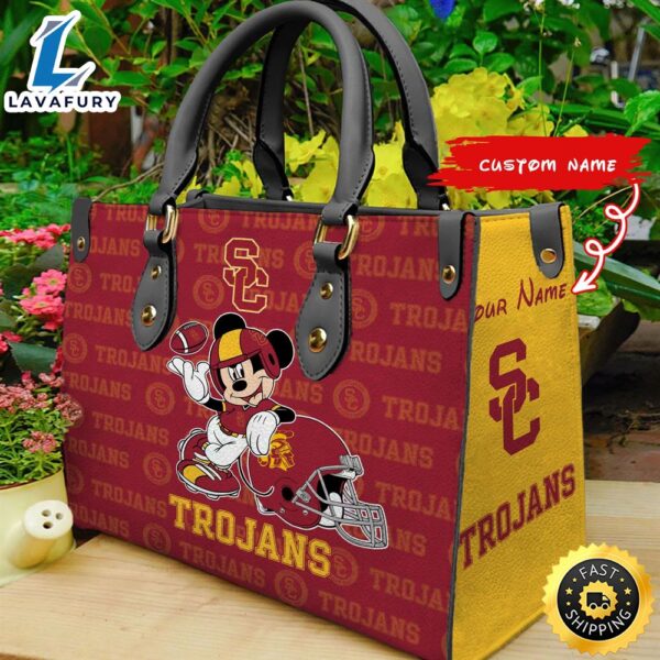 NCAA USC Trojans Mickey Women Leather Hand Bag