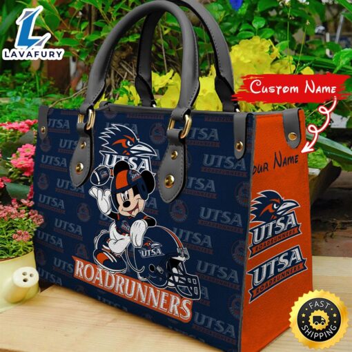 NCAA UTSA Roadrunners Mickey Women Leather Hand Bag