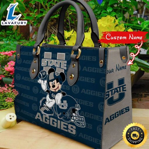 NCAA Utah State Aggies Mickey Women Leather Hand Bag