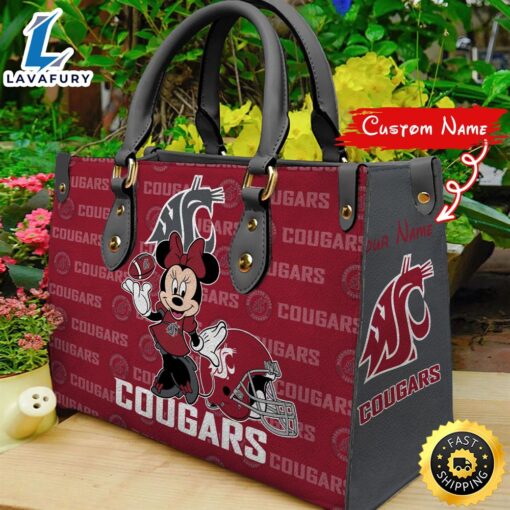 NCAA Washington State Cougars Minnie Women Leather Hand Bag