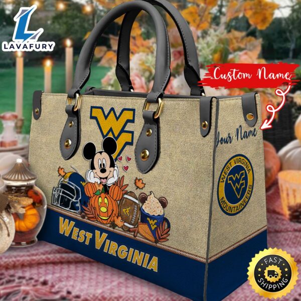 NCAA West Virginia Mountaineers Mickey Autumn Women Leather Hand Bag