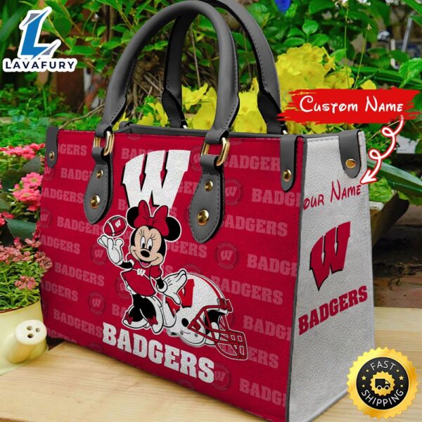 NCAA Wisconsin Badgers Minnie Women Leather Hand Bag
