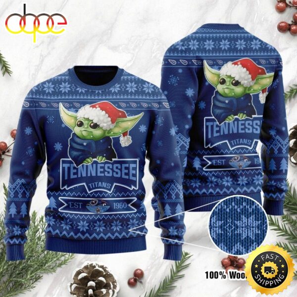 NFL Tennessee Titans Baby Yoda Ugly Christmas Sweater