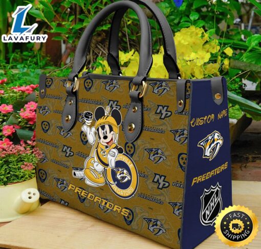 Nashville Predators NHL Mickey Women Leather Hand Bag