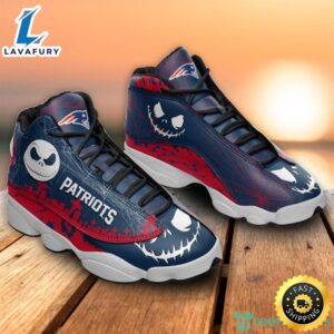New England Patriots Jack Skellington Halloween Air Jordan 13 Shoes For Fans