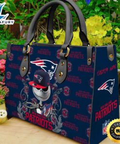 New England Patriots NFL Jack Skellington Women Leather Hand Bag