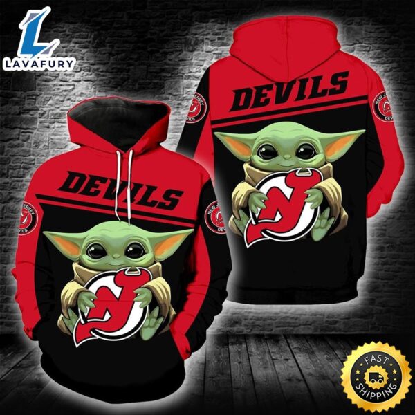New Jersey Devils Baby Yoda 3d Hoodie