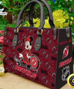New Jersey Devils NHL Minnie Women Leather Hand Bag