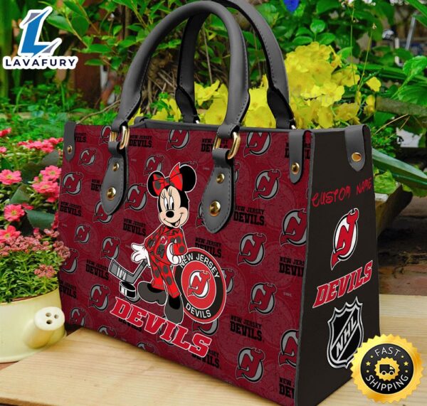 New Jersey Devils NHL Minnie Women Leather Hand Bag