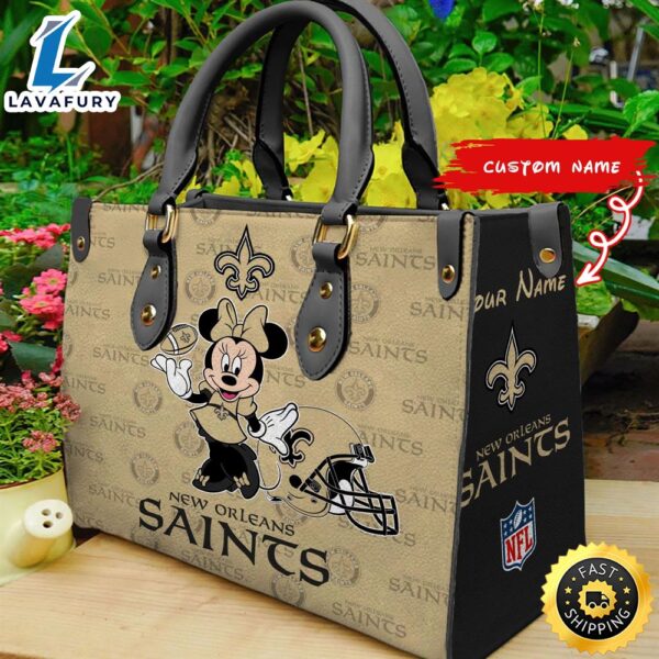 New Orleans Saints Minnie Women Leather Hand Bag