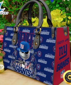 New York Giants NFL Jack Skellington Women Leather Hand Bag