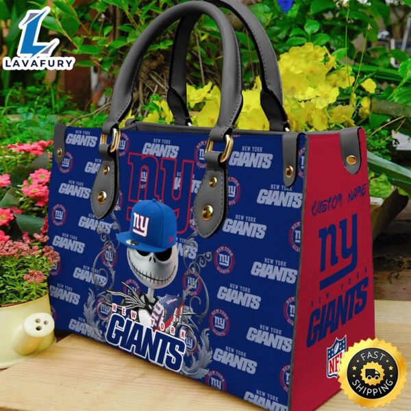New York Giants NFL Jack Skellington Women Leather Hand Bag