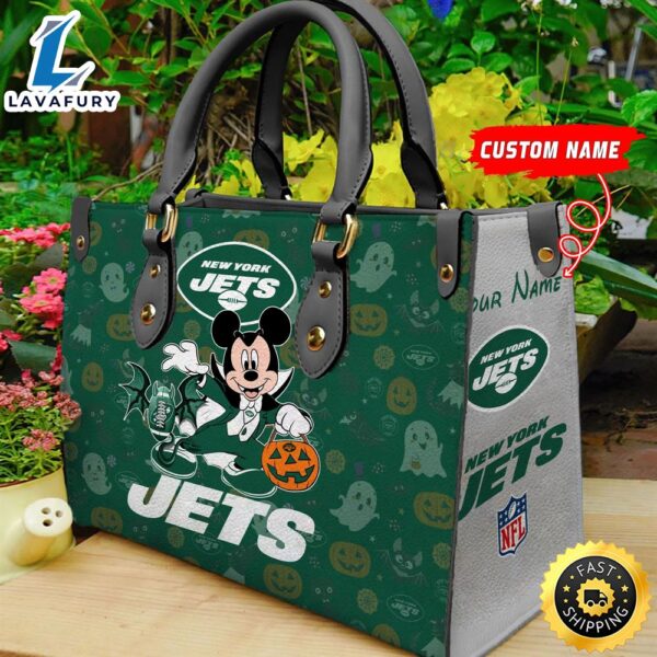 New York Jets NFL Mickey Halloween Women Leather Hand Bag