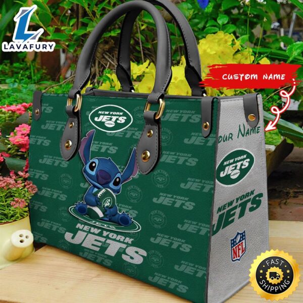 New York Jets Stitch Women Leather Hand Bag