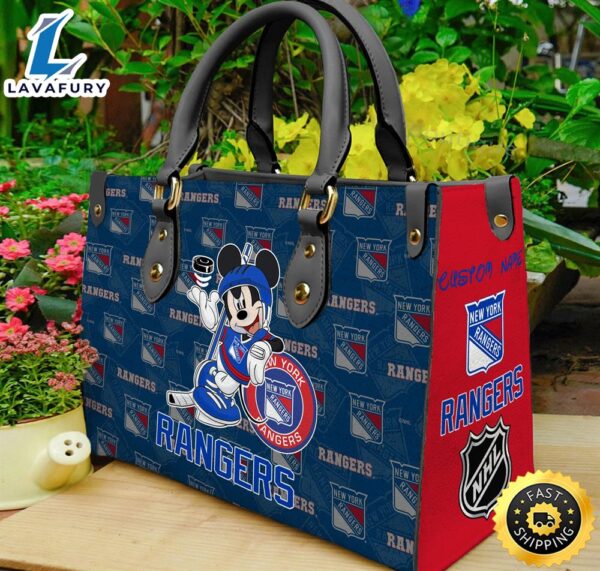 New York Rangers NHL Mickey Women Leather Hand Bag