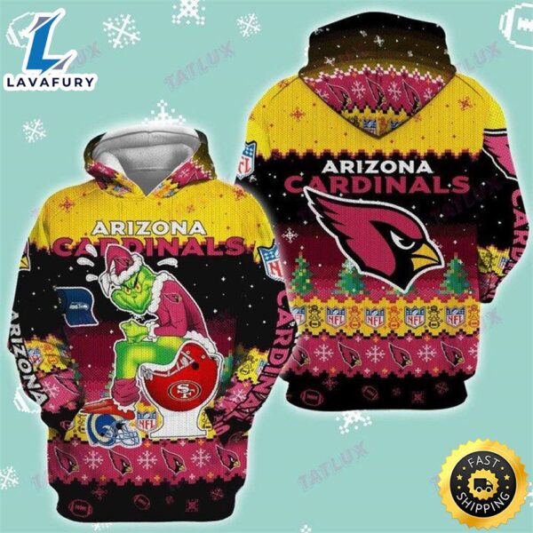 Nfl Arizona Cardinals The Grinch Ugly Christmas Pullover Hoodie