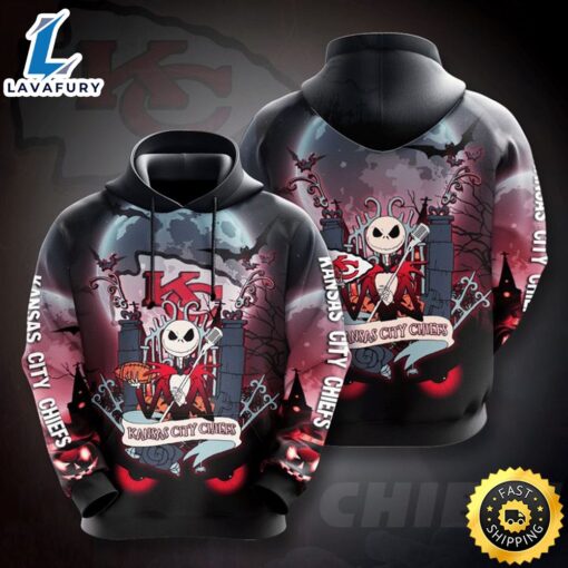 Nfl Kansas City Chiefs Jack Skellington Halloween Pullover Hoodie